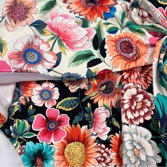 Johnny Was Floral Mirror & Evening Palace Wrap One Piece Swimsuit Sm - Picture 7 of 13